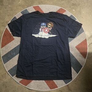 Navy Graphic Captain America T-Shirt
